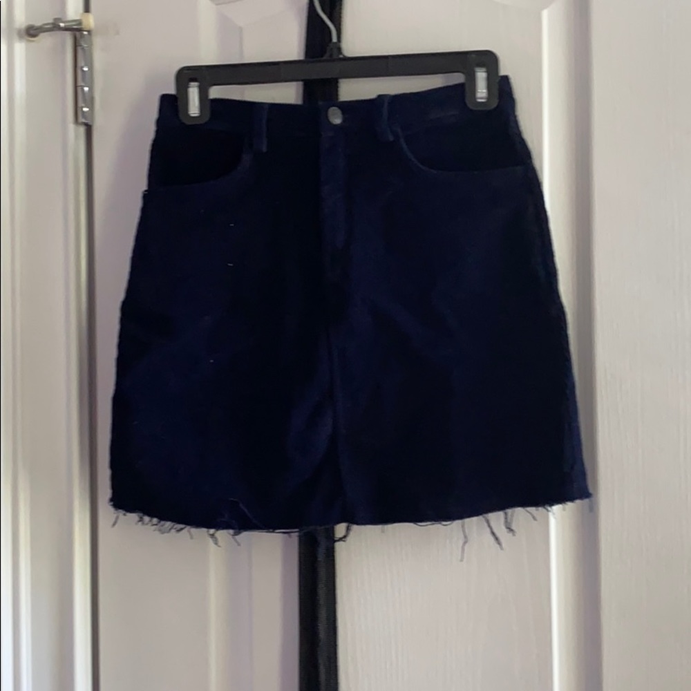 Brandy Melville Navy blue velvet skirt